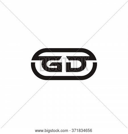 Abstract Letter Gd Simple Geometric Round Design Symbol Logo Vector