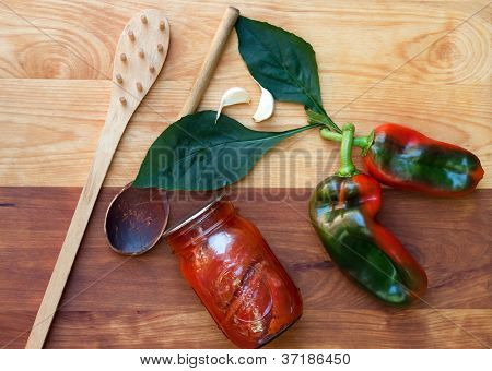 Hjem Canning peberfrugter Still Life