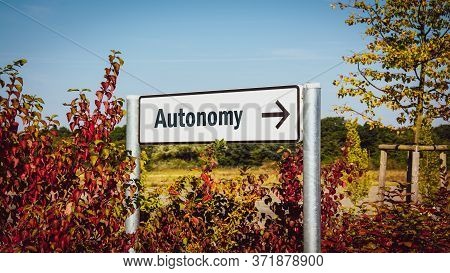 Street Sign The Direction Way To Autonomy