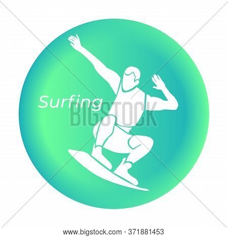 Surfing Icon In Vector. Tourism. Vector Illustration.