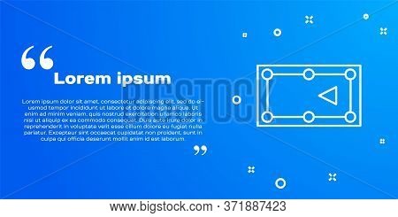 White Line Billiard Table Icon Isolated On Blue Background. Pool Table. Vector