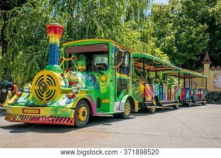 Bucharest/romania - 03.06.2020: Train Ride For Kids In Children's World Park In Bucharest.