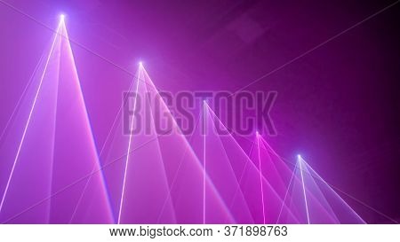Interactive Exposition In Modern Science Museum Or Exhibition: Bright Laser Show Installation With C