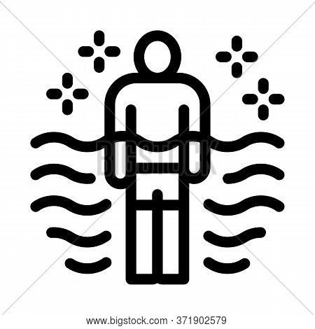 Health Improvement In Pool Icon Vector. Health Improvement In Pool Sign. Isolated Contour Symbol Ill