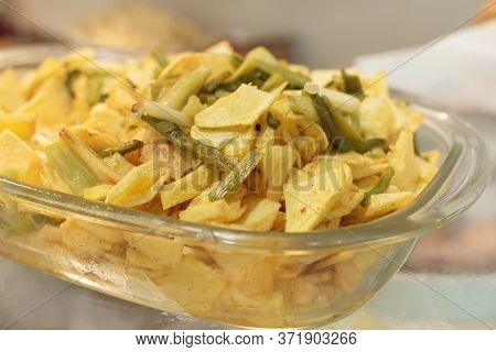 Green Garlic With French Fries Fried Delicious