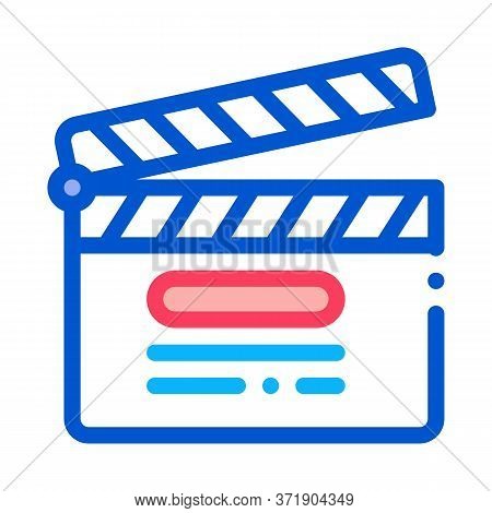 Clapper Board Numbering Icon Vector. Clapper Board Numbering Sign. Color Symbol Illustration