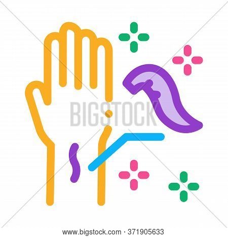 Application Of Leeches On Arm Icon Vector. Application Of Leeches On Arm Sign. Color Symbol Illustra