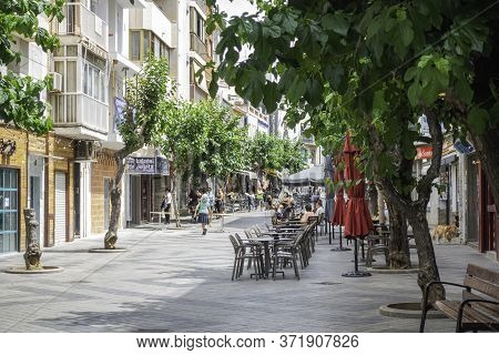 Benidorm, Spain, 14 June, 2020: Popular Shopping Street In Benidorm Old Town. Popular Spanish Resort