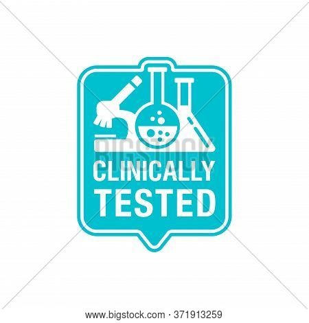Clinically Tested Sign - Laboratory Equipment (testing Flasks And Microscope) Intergated Iside Squar