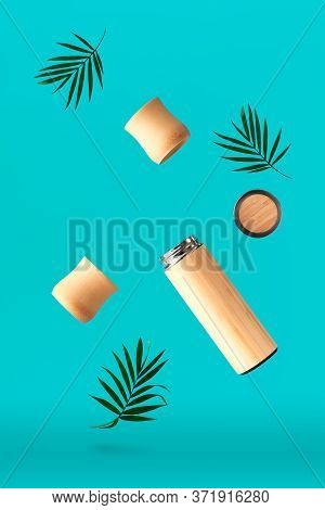 Zero Waste Tea In Insulated Bamboo And Metal Travel Flask Travel With Homemade Tea Or Herbal Infusio