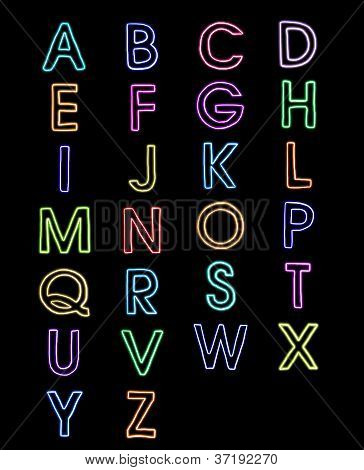 font colorati laser luce alfabeto a-z