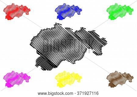 Gasa District (districts Of Bhutan, Kingdom Of Bhutan) Map Vector Illustration, Scribble Sketch Gasa