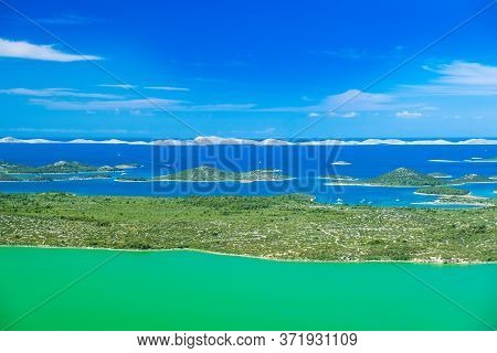 Panoramic View Of The Beautiful Ornithological Nature Park Vrana Lake (vransko Jezero) In Dalmatia, 