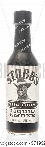 Winneconne,  Wi - 12 June 2020: A Bottle Of Stubbs Hickory Liquid Smoke On An Isolated Background