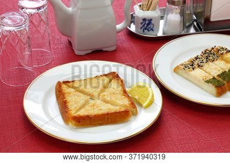 deep fried shrimp toast, chinese dim sum dish