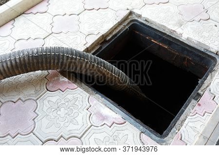 View Of Pumping Feces From Septic Tank