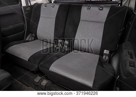 Novosibirsk/ Russia - June 10 2020: Suzuki Wagon R Solio,  Interior Design, Car Passenger And Driver