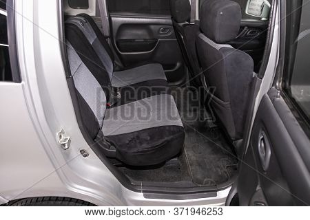 Novosibirsk/ Russia - June 10 2020: Suzuki Wagon R Solio,  Interior Design, Car Passenger And Driver