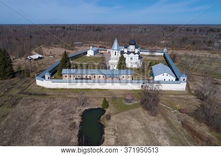 View Of The Zelenetskiy Trinity Monastery On A Sunny April Day (aerial Photography). Leningrad Regio