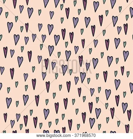 Love Hearts On Light. Pattern For Fabric, Wrapping, Textile, Wallpaper, Apparel. Vector Illustration