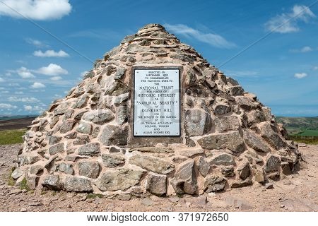 Dunkery. Somerset. United Kingdom. May 14th 2020. View Of The Plaque At The Summit Of Dunkery Hill I