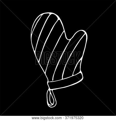Kitchen Glove Line Icon For Web, Mobile And Infographics.solated On A White Background. Stock Vector