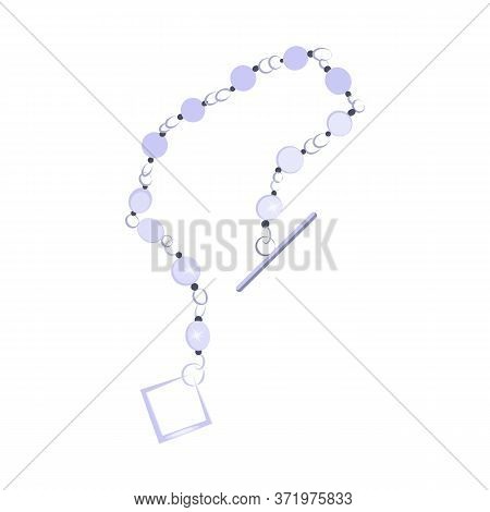 Bead Necklace. Precious Gem, Thread, Bracelet, Clasp. Jewelry Concept. Illustration Can Be Used For 