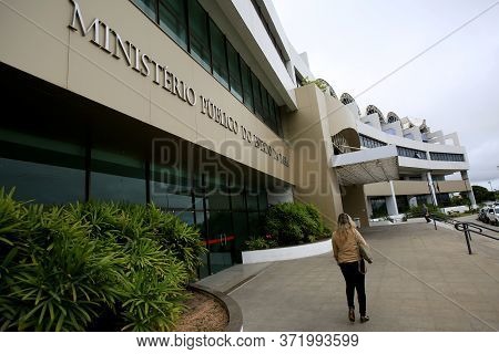 Salvador, Bahia / Brazil - February 3, 2016: View Of The Facade Of The Bahia Public Prosecutor's Off