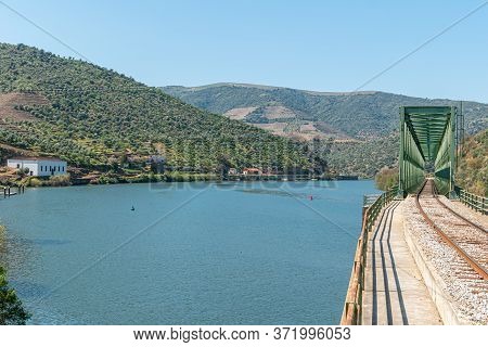 Douro Valley View Near The Ferradosa Bridge At Sao Xisto Located In Vale De Figueira, Sao Joao Da Pe