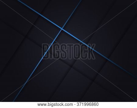 Modern Dark Abstract Background With Shadows And Blue Lines. Design Modern Luxury Futuristic Backdro