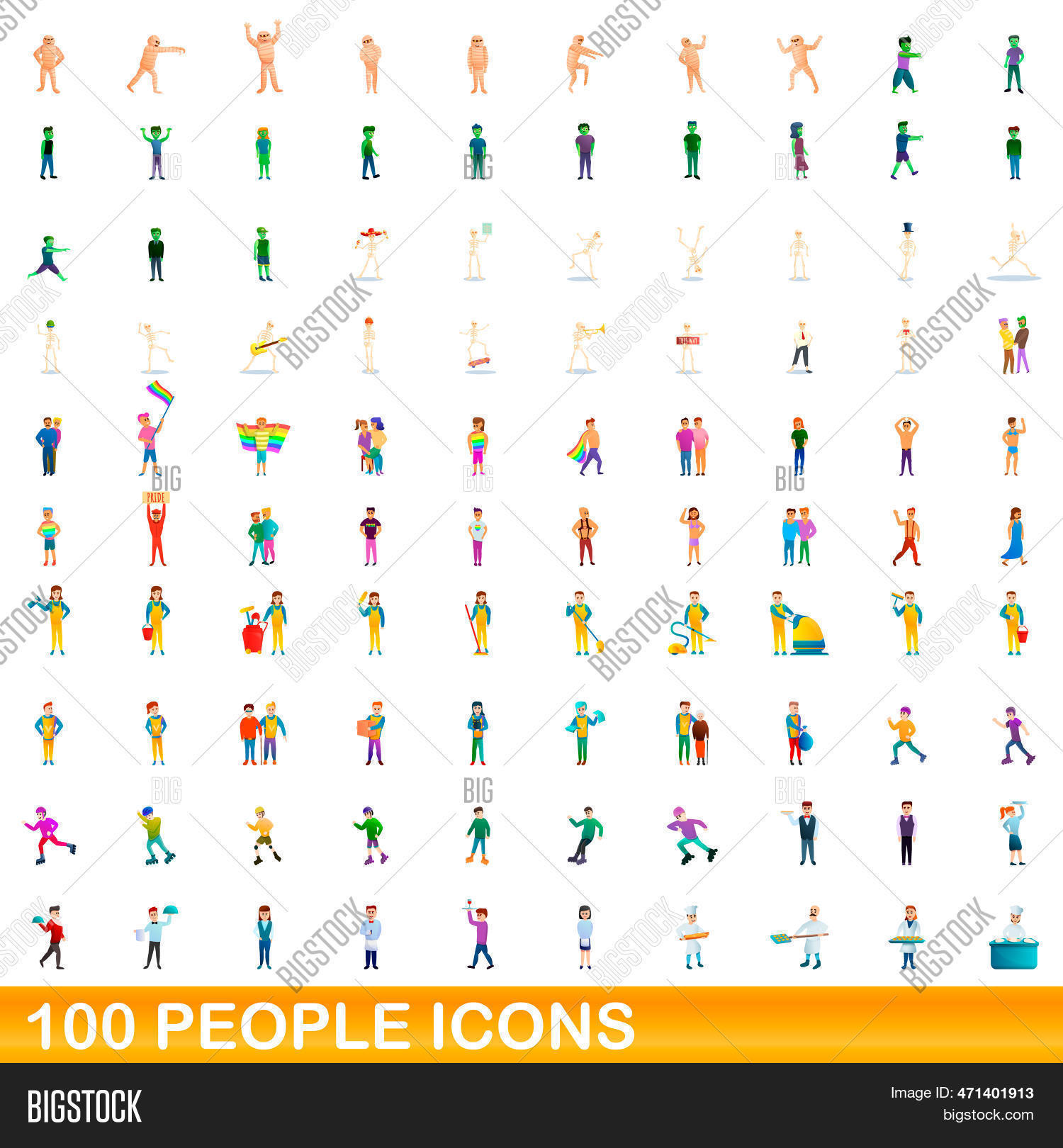 100 People Icons Set. Image & Photo (Free Trial) | Bigstock