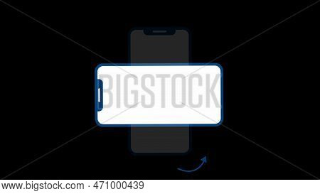 Smart Phone Icon Rotating Illustration Background . White Screen On Phone Graphics.