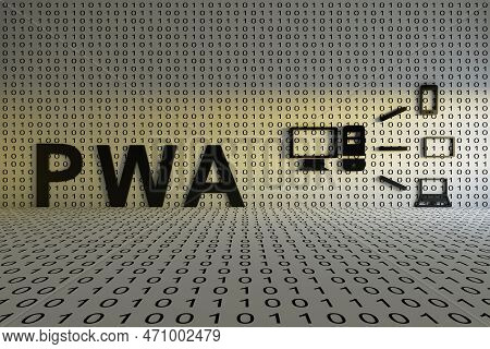 Pwa Concept Text Sunlight 3d Render Illustration