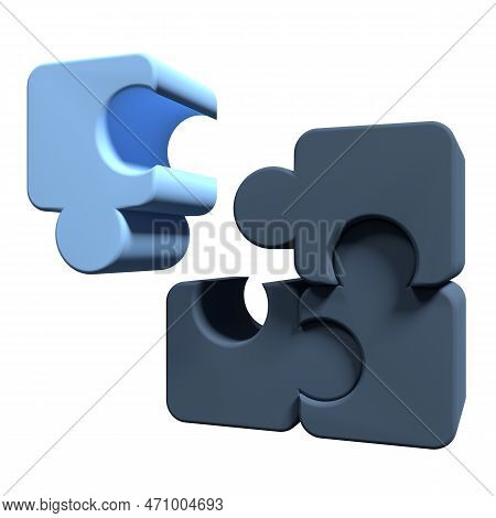 3d Jigsaw Puzzle Pieces On Transparent Background. United Four Puzzles. Symbol Of Teamwork. Business