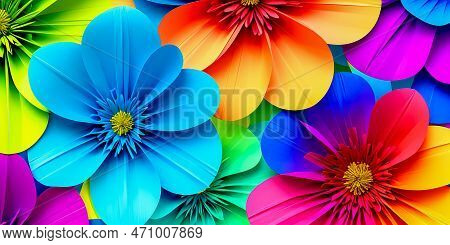 Floral Trendy Abstract Background With Paper Flowers. Bridal Paper Flowers, Pattern, Papercraft, Can