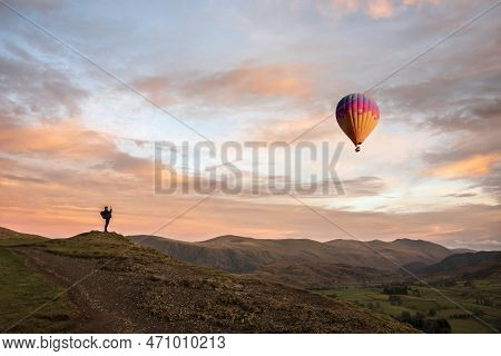 Wonderful Sunset Landscape Image Of View From Latrigg Fell Towards Great Dodd And Stybarrow Dodd In 