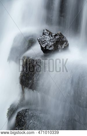Beautiful Peaceful Landscape Image Of Aysgarth Falls In Yorkshire Dales In England During Winter Mor