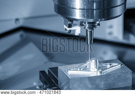The Cnc Milling Machine Cutting Injection Mold Part By Solid Ball End Mill Tool. The Mold Parts Cutt