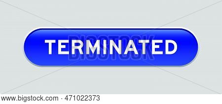 Blue Color Capsule Shape Button With Word Terminated On Gray Background