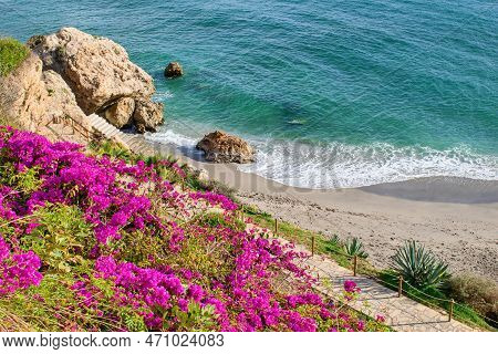 Beautiful View On Costa Del Sol Coast, Nerja Spain