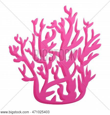 Pink Coral Icon. Cartoon Of Pink Coral Icon For Web Design Isolated On White Background