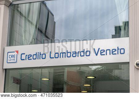 Bergamo, Italy - September 30, 2022: Logo Of Credito Lombardo Veneto.