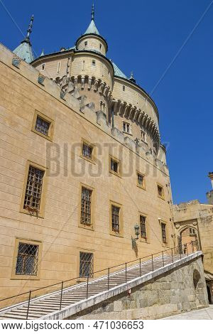Bojnice, Slovakia - August 02, 2022: Stairs Going Up To The Castle In Bojnice, Slovakia