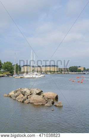 View To The Lansi-mustasaari, Harbor And Sea, Suomenlinna Fortress, Helsinki, Finland