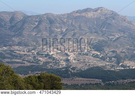 Maigmo Mountain Range, Castalla, Alicante, Spain, February 17, 2023: Views From Maigmo Mountain Rang