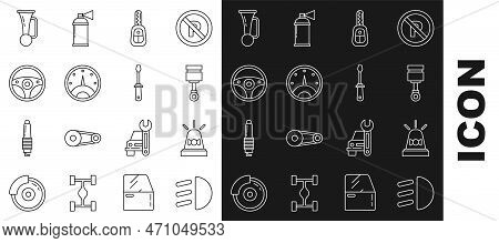 Set Line High Beam, Flasher Siren, Engine Piston, Car Key With Remote, Speedometer, Steering Wheel, 