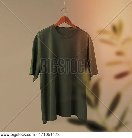 Green Oversized T-shirt, Casual Apparel In Unisex Design