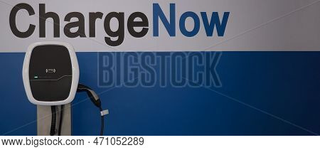 Ev Charger Car Station Charging Use Ac Socket Plug For Electric Engine Vehicle.