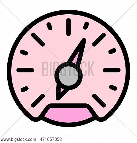 Arrow Speedometer Icon. Outline Arrow Speedometer Icon For Web Design Isolated On White Background