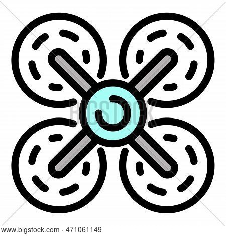 Multirotor Drone Icon. Outline Multirotor Drone Icon For Web Design Isolated On White Background